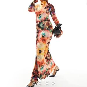 DASKA long sleeve twist maxi dress